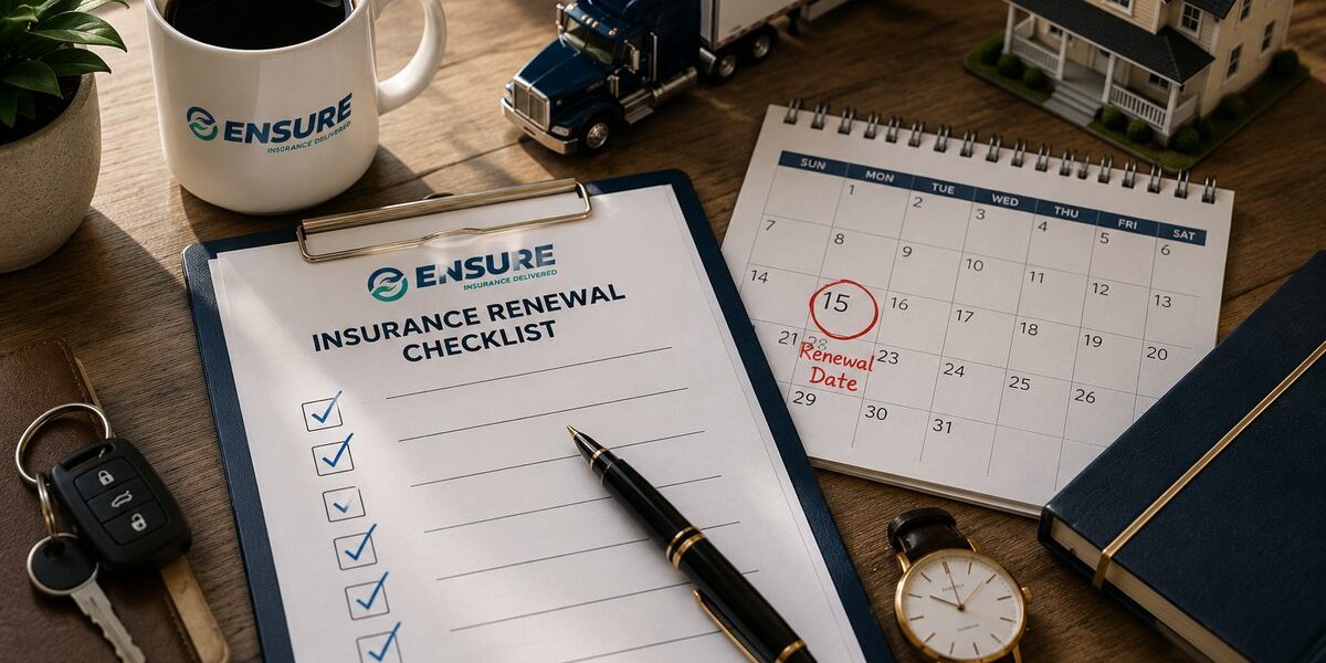 Insurance policy renewal preparation checklist by Your Ensure Inc, Barrington IL insurance agency
