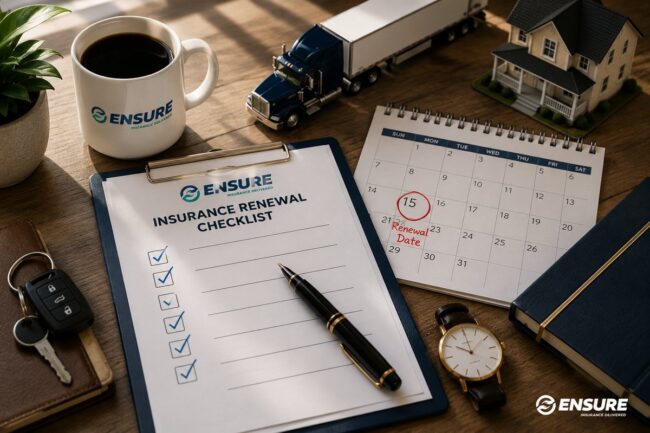 Insurance Policy Renewal Checklist | Your Ensure Inc Insurance policy renewal preparation checklist by Your Ensure Inc, Barrington IL insurance agency