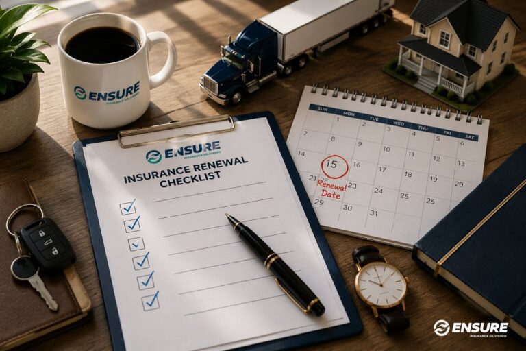 Insurance policy renewal preparation checklist by Your Ensure Inc, Barrington IL insurance agency